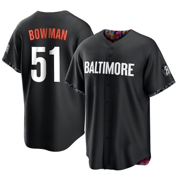 Replica Matt Bowman Men's Baltimore Orioles Black 2023 City Connect Jersey
