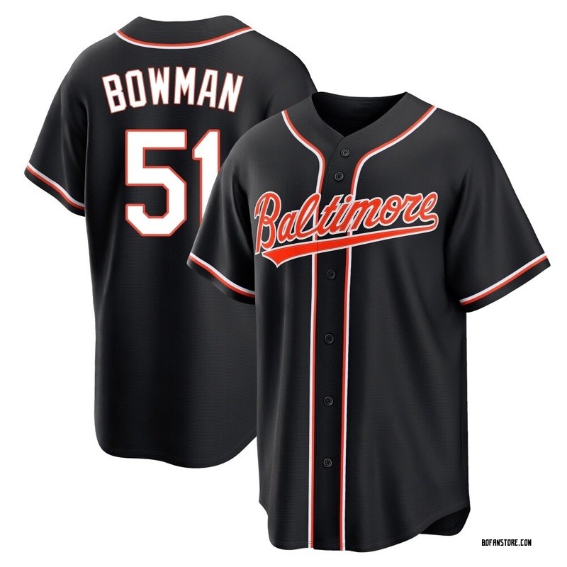 Replica Matt Bowman Men's Baltimore Orioles Black Fashion Out Jersey