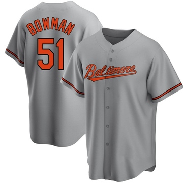 Replica Matt Bowman Men's Baltimore Orioles Gray Road Jersey