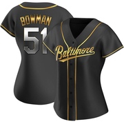 Replica Matt Bowman Women's Baltimore Orioles Black Golden Alternate Jersey