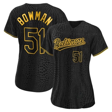 Replica Matt Bowman Women's Baltimore Orioles Black Snake Skin City Jersey