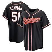 Replica Matt Bowman Youth Baltimore Orioles Black Fashion Out Jersey