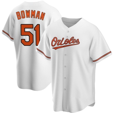 Replica Matt Bowman Youth Baltimore Orioles White Home Jersey
