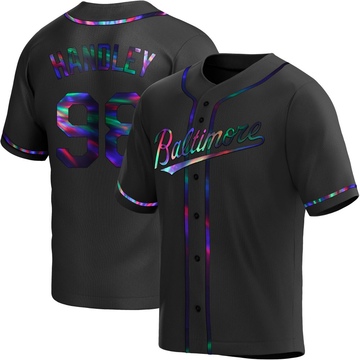 Replica Maverick Handley Men's Baltimore Orioles Black Holographic Alternate Jersey