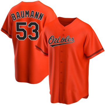 Replica Mike Baumann Men's Baltimore Orioles Orange Alternate Jersey