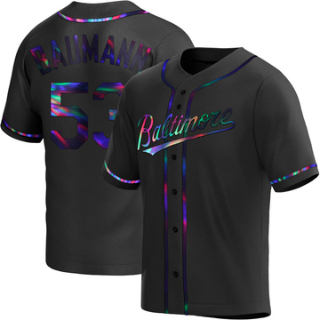 Replica Mike Baumann Youth Baltimore Orioles Black Holographic Alternate Jersey