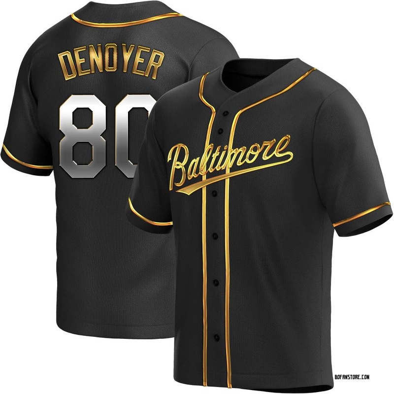 Replica Noah Denoyer Men's Baltimore Orioles Black Golden Alternate Jersey