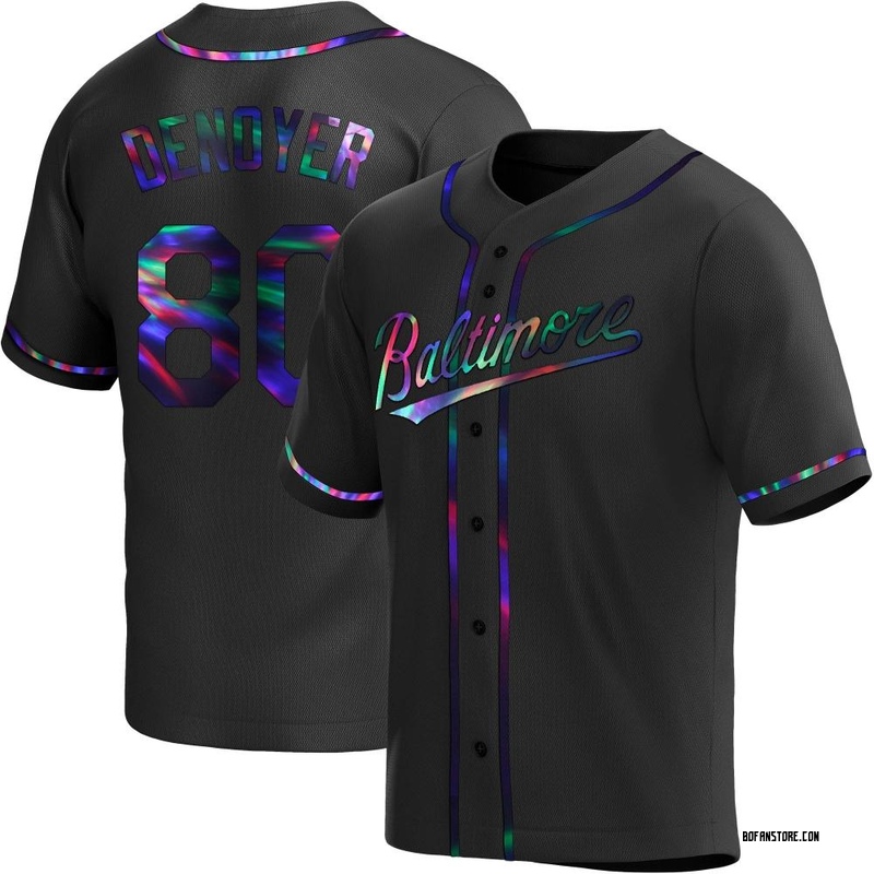 Replica Noah Denoyer Youth Baltimore Orioles Black Holographic Alternate Jersey