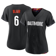 Replica Paul Blair Women's Baltimore Orioles Black 2023 City Connect Jersey