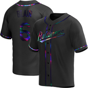 Replica Paul Blair Youth Baltimore Orioles Black Holographic Alternate Jersey
