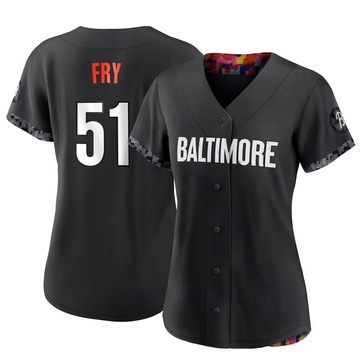 Replica Paul Fry Women's Baltimore Orioles Black 2023 City Connect Jersey
