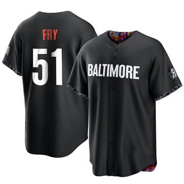 Replica Paul Fry Youth Baltimore Orioles Black 2023 City Connect Jersey