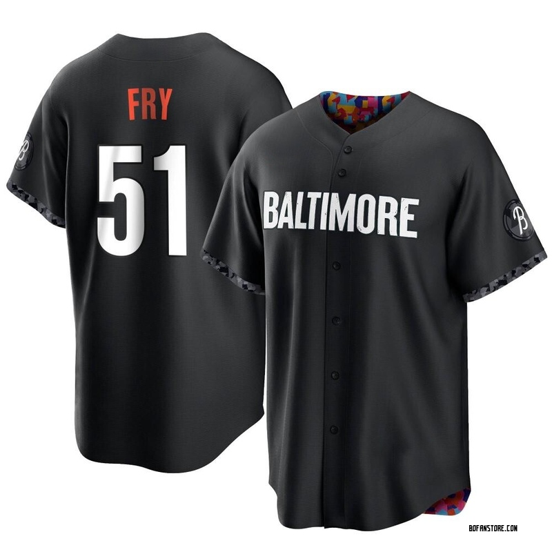 Replica Paul Fry Youth Baltimore Orioles Black 2023 City Connect Jersey