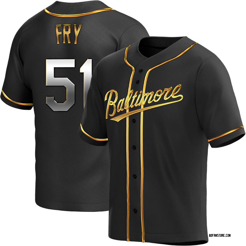 Replica Paul Fry Youth Baltimore Orioles Black Golden Alternate Jersey