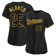 Replica Pete Alonso Women's Baltimore Orioles Black Snake Skin City Jersey