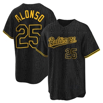 Replica Pete Alonso Youth Baltimore Orioles Black Snake Skin City Jersey