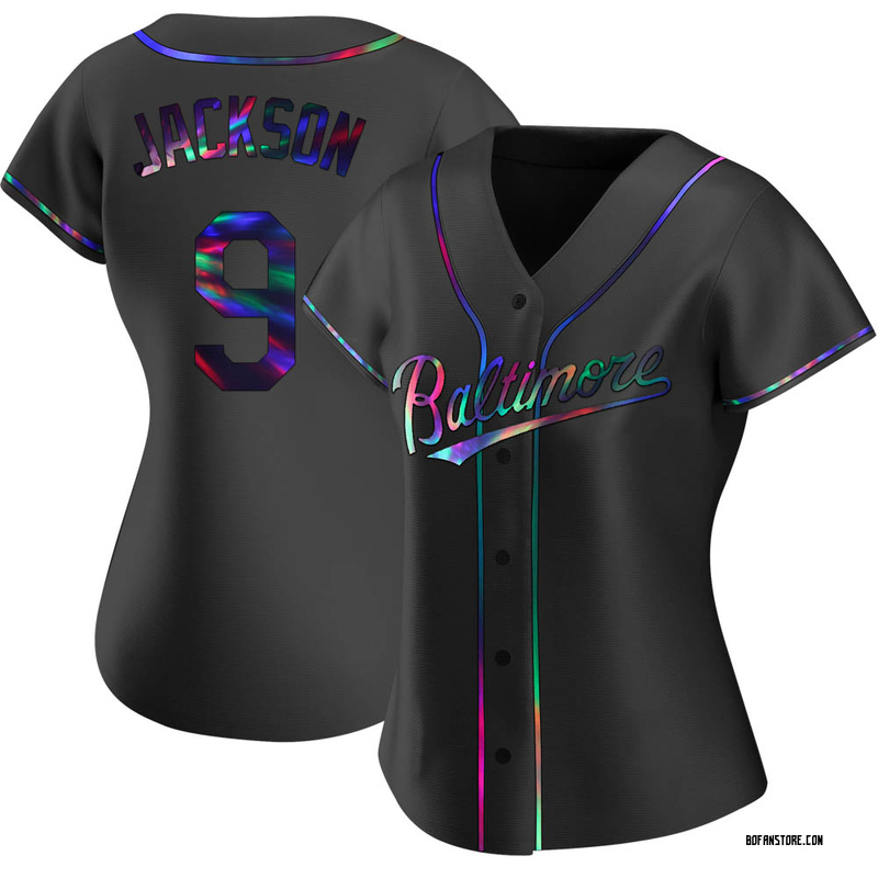 Replica Reggie Jackson Women's Baltimore Orioles Black Holographic Alternate Jersey