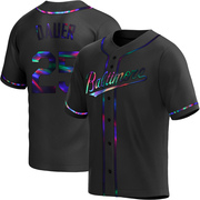 Replica Rich Dauer Men's Baltimore Orioles Black Holographic Alternate Jersey