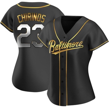 Replica Robinson Chirinos Women's Baltimore Orioles Black Golden Alternate Jersey