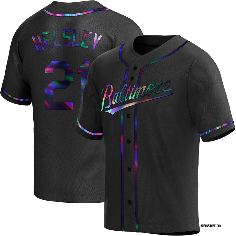 Replica Ryan Helsley Men's Baltimore Orioles Black Holographic Alternate Jersey