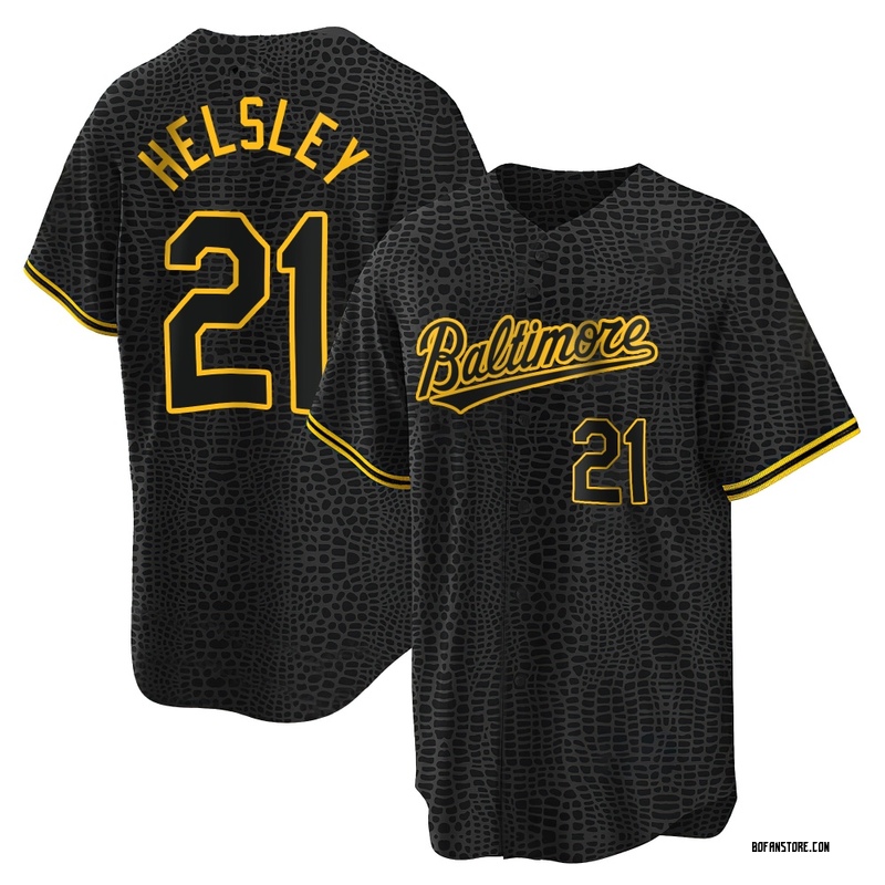 Replica Ryan Helsley Men's Baltimore Orioles Black Snake Skin City Jersey