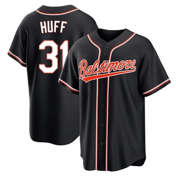 Replica Sam Huff Men's Baltimore Orioles Black Fashion Out Jersey