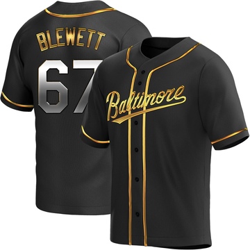 Replica Scott Blewett Youth Baltimore Orioles Black Golden Alternate Jersey