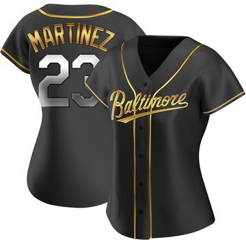 Replica Tippy Martinez Women's Baltimore Orioles Black Golden Alternate Jersey