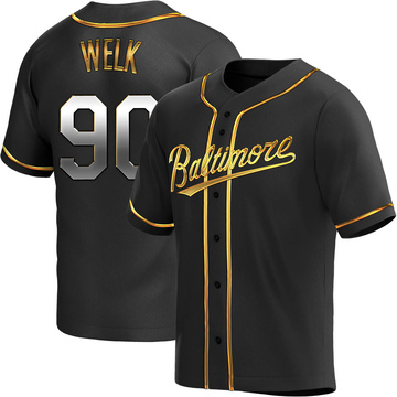 Replica Toby Welk Men's Baltimore Orioles Black Golden Alternate Jersey