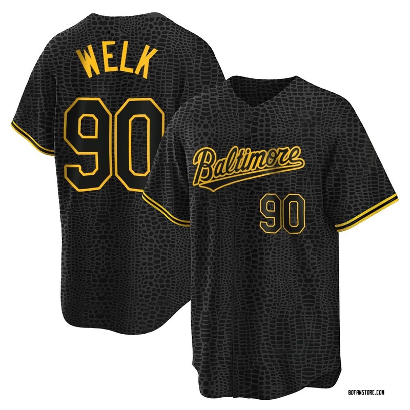 Replica Toby Welk Youth Baltimore Orioles Black Snake Skin City Jersey
