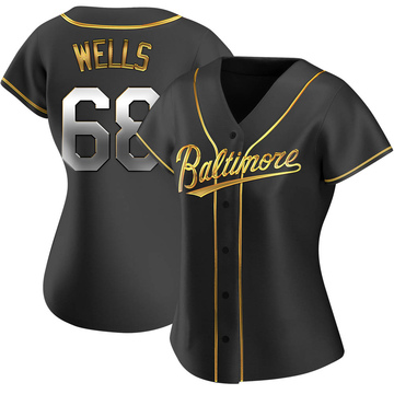Replica Tyler Wells Women's Baltimore Orioles Black Golden Alternate Jersey