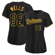 Replica Tyler Wells Women's Baltimore Orioles Black Snake Skin City Jersey