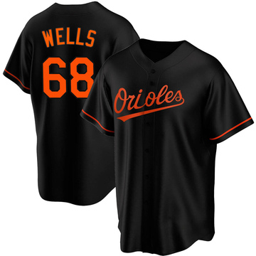 Replica Tyler Wells Youth Baltimore Orioles Black Alternate Jersey