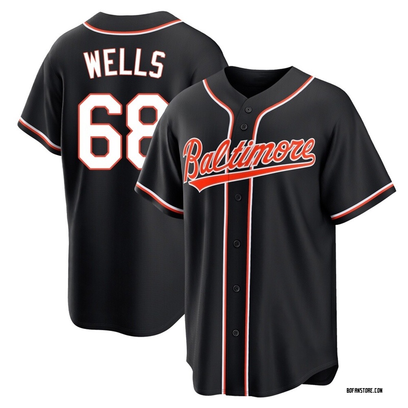 Replica Tyler Wells Youth Baltimore Orioles Black Fashion Out Jersey