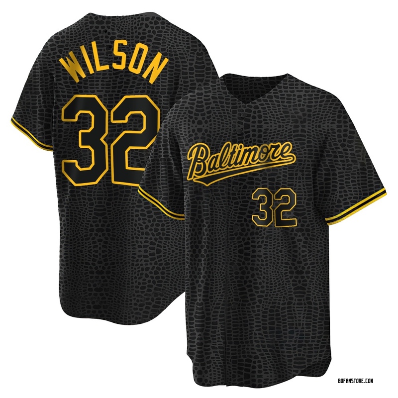 Replica Weston Wilson Men's Baltimore Orioles Black Snake Skin City Jersey