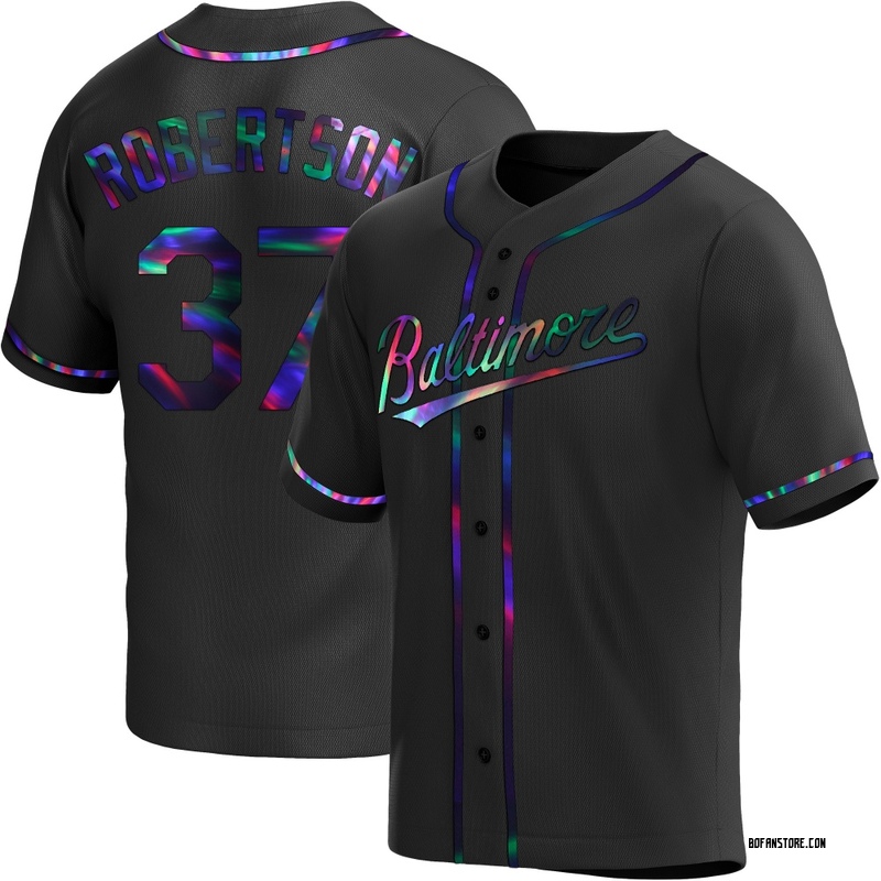 Replica Will Robertson Men's Baltimore Orioles Black Holographic Alternate Jersey