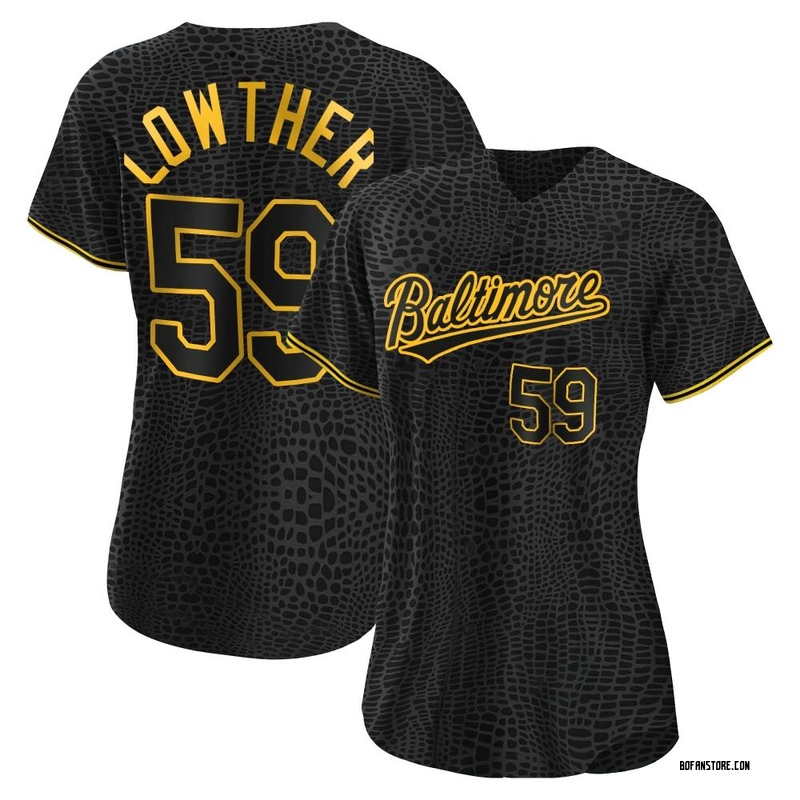 Replica Zac Lowther Women's Baltimore Orioles Black Snake Skin City Jersey