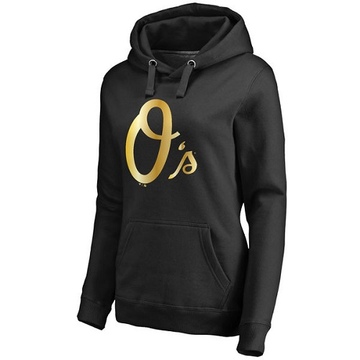 Women's Baltimore Orioles Gold Collection Pullover Hoodie - Black